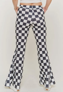 Flared Checkered Pants