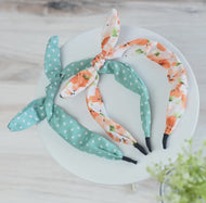 Headband Set Aqua Dot / Peach Floral