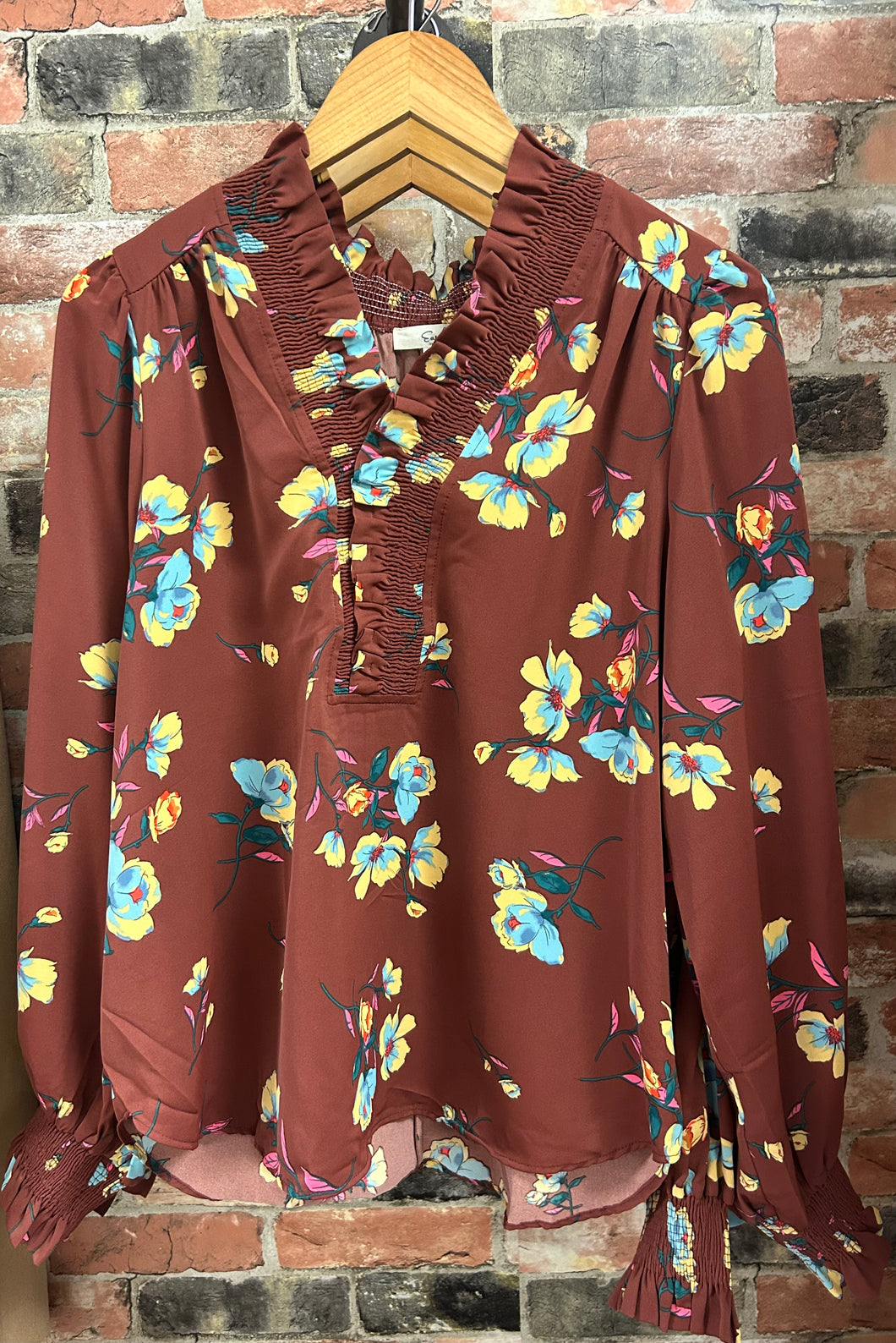 Printed Sophia Blouse Espresso