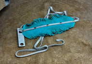 Turquoise Hand Cut Feather Hatband