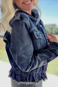 Denim Ruffle Jacket