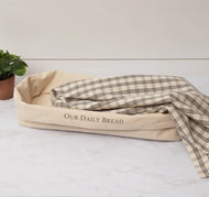 Fabric Bread Basket - Our Daily Bread , with Cover (Set)