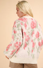 Load image into Gallery viewer, Ivory Cozy Floral Sweater