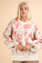 Load image into Gallery viewer, Ivory Cozy Floral Sweater