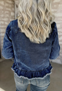 Denim Ruffle Jacket